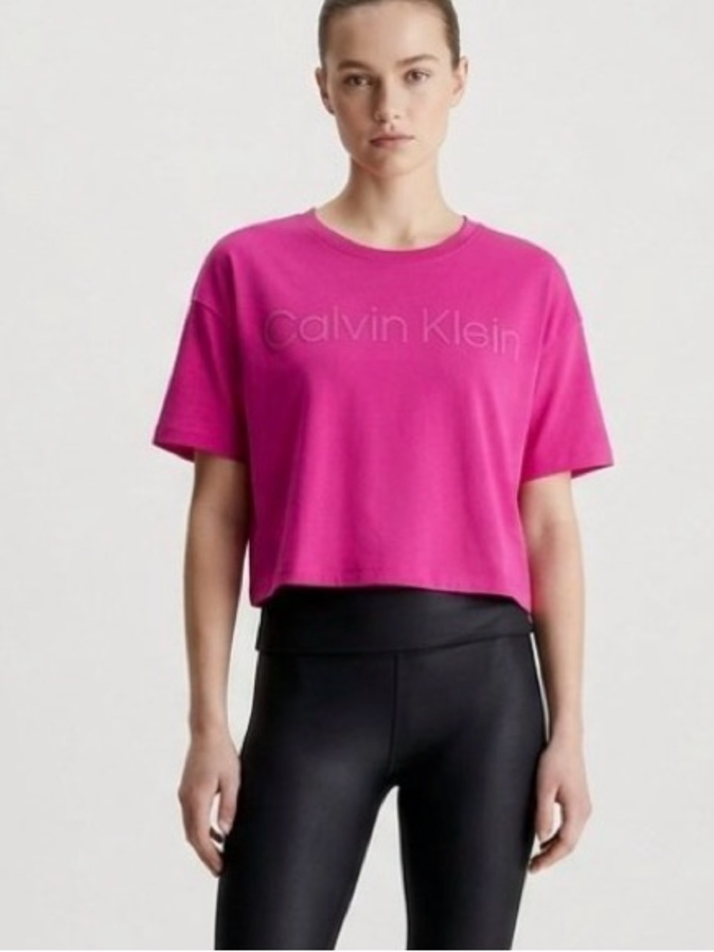 Calvin Klein Hot Pink Short Sleeve Logo Tee